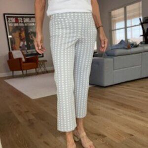Spartina 449 Kick Flare Pant Sz SMALL Richmond Hill Cane Gray and White